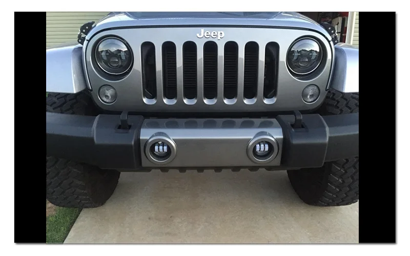 Black 4 Led Fog Lights for Jeep Wrangler JK Led Fog Lamps Bulb Auto Len Projector Headlight Driving Offroad Lamp (7)
