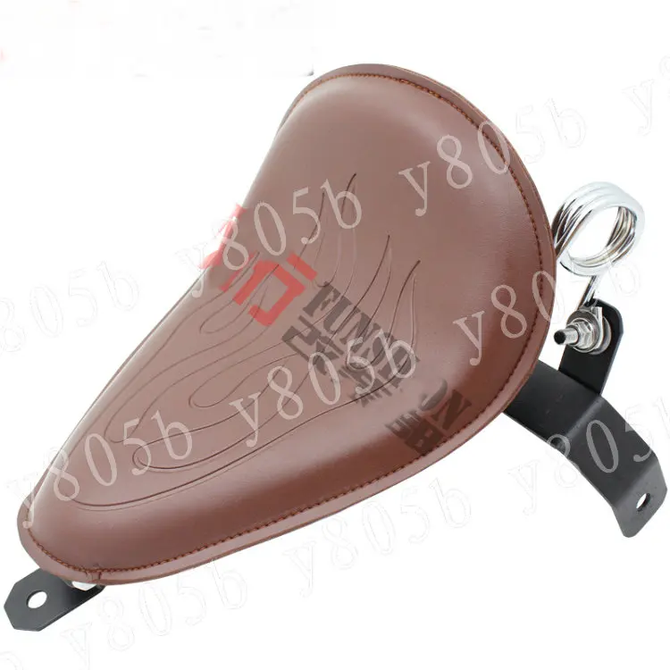 Brown Flame Leather Solo Spring Seat+Mounting Bracket For Honda Rebel CMX 250 CA125 450 Gold Wing GL1500 GL1800 SHADOW ACE |