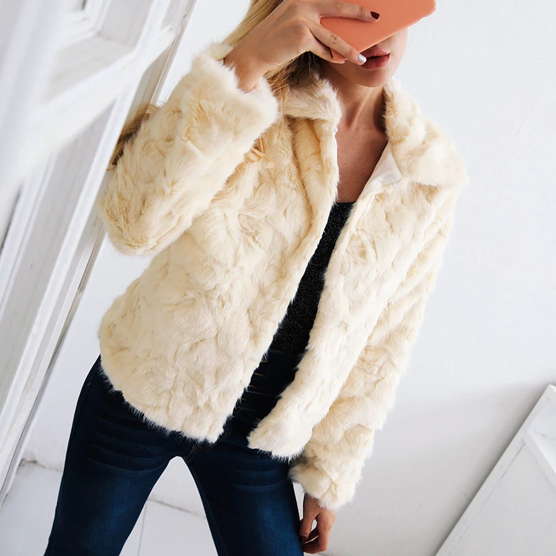 New Faux Fur Coat Women Autumn Winter Long Sleeve Turn Down Collar Beige Hairy Elegant Female Casual Fur Jacket Outwear Overcoat
New Faux Fur Coat Women Autumn Winter Long Sleeve Turn Down Collar Beige Hairy Elegant Female Casual Fur Jacket Outwear Overcoat