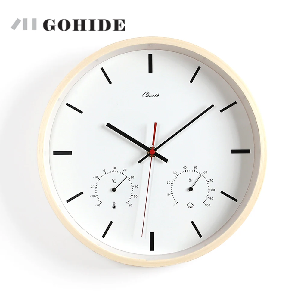 JUH A Modern Quartz Wall Clock 12-inch Natural Wall Clocks With Thermometer and Hygrometer Funchtional For Hotel Office Home
JUH A Modern Quartz Wall Clock 12-inch Natural Wall Clocks With Thermometer and Hygrometer Funchtional For Hotel Office Home