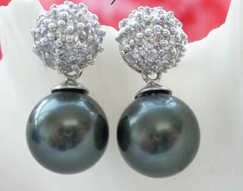 shitou 00691 12mm round black SOUTH SEA SHELL PEARL dangle earring 925silver discount 40% 
shitou 00691 12mm round black SOUTH SEA SHELL PEARL dangle earring 925silver discount 40%