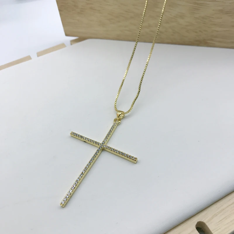 Фото Ожерелье с кулоном в виде Большого креста 5 шт./лот микро-ожерелье прозрачным