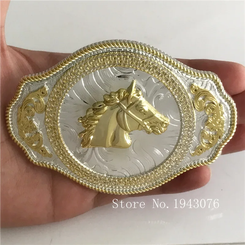 Retail Western Cowboy Belt Buckle With Lace Gold Horse Metal Buckles Woman Man Jeans Jewelry accessories Fit 4cm Wide Belt
Retail Western Cowboy Belt Buckle With Lace Gold Horse Metal Buckles Woman Man Jeans Jewelry accessories Fit 4cm Wide Belt