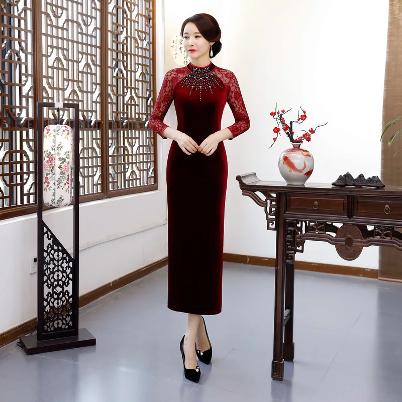 New Arrival Chinese Women Sexy Traditional Dress Chinese Cheongsam Print velvet Oriental Dresses China Long Qipao Plus Size 3XL
New Arrival Chinese Women Sexy Traditional Dress Chinese Cheongsam Print velvet Oriental Dresses China Long Qipao Plus Size 3XL