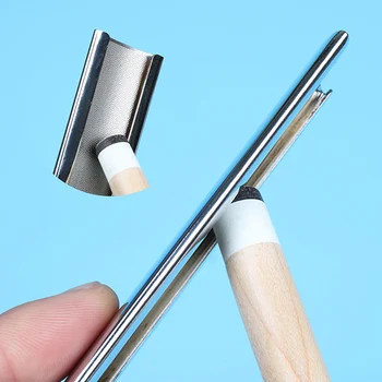 Silver Pool Cues Special Stainless Steel Metal Leather Billiard Cue Tip Shaper Pool Cue Scrub Device Billiard Accessories
Silver Pool Cues Special Stainless Steel Metal Leather Billiard Cue Tip Shaper Pool Cue Scrub Device Billiard Accessories