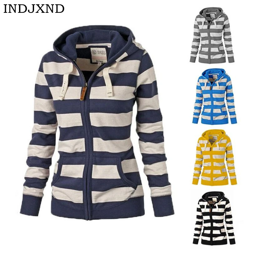 INDJXND Hooded Striped Women Hoodies Sweatshirts Plus Size Zipper Autumn Tops Long Sleeves Korean Loose Pockets Pullovers Female
INDJXND Hooded Striped Women Hoodies Sweatshirts Plus Size Zipper Autumn Tops Long Sleeves Korean Loose Pockets Pullovers Female