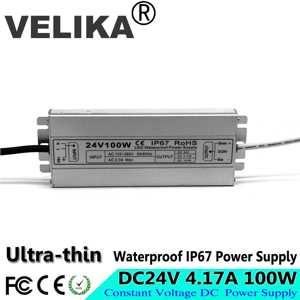 Одиночный выход DC24V 60 Вт 100 120 150 Водонепроницаемый IP67 блок питания Переключение