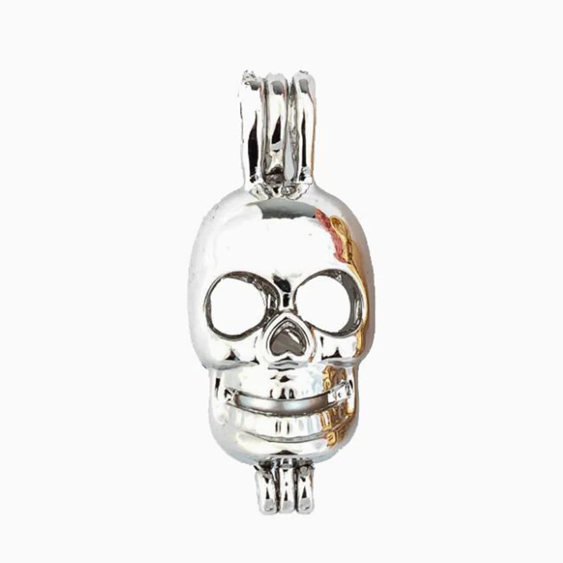 Silver Skull Pearl Cage Jewelry Findings Cage Locket Pendant Essential Oil Diffuser Locket For Oyster Pearl Women Men
Silver Skull Pearl Cage Jewelry Findings Cage Locket Pendant Essential Oil Diffuser Locket For Oyster Pearl Women Men