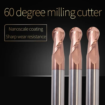 1PCS Cnc Sprial Bit Milling Cutter Ball Nose End Mills HRC60 2 Flute Cutting Steel Alloy Carbide Ball Nose End Mill Cutter Tools
1PCS Cnc Sprial Bit Milling Cutter Ball Nose End Mills HRC60 2 Flute Cutting Steel Alloy Carbide Ball Nose End Mill Cutter Tools