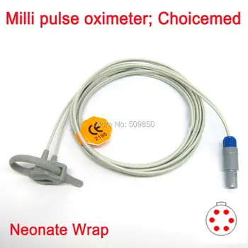 Compatible Milli pulse oximeter/ Choicemed lemo 6pin single slot connector spo2 sensor neonatal wraps silicon sensor pulse probe
Compatible Milli pulse oximeter/ Choicemed lemo 6pin single slot connector spo2 sensor neonatal wraps silicon sensor pulse probe