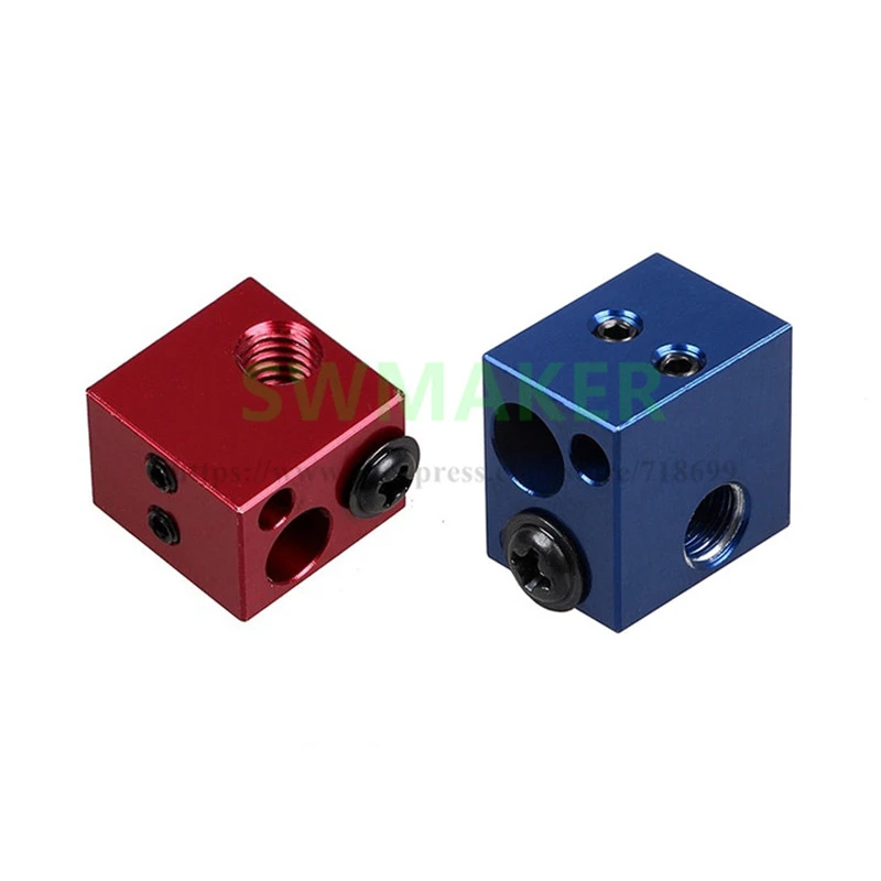 V6 Heating Block 17*16*12mm red / blue for High Temperature PT100 HT-NTC100K Thermistor 3D Printer Hotend Kit
V6 Heating Block 17*16*12mm red / blue for High Temperature PT100 HT-NTC100K Thermistor 3D Printer Hotend Kit