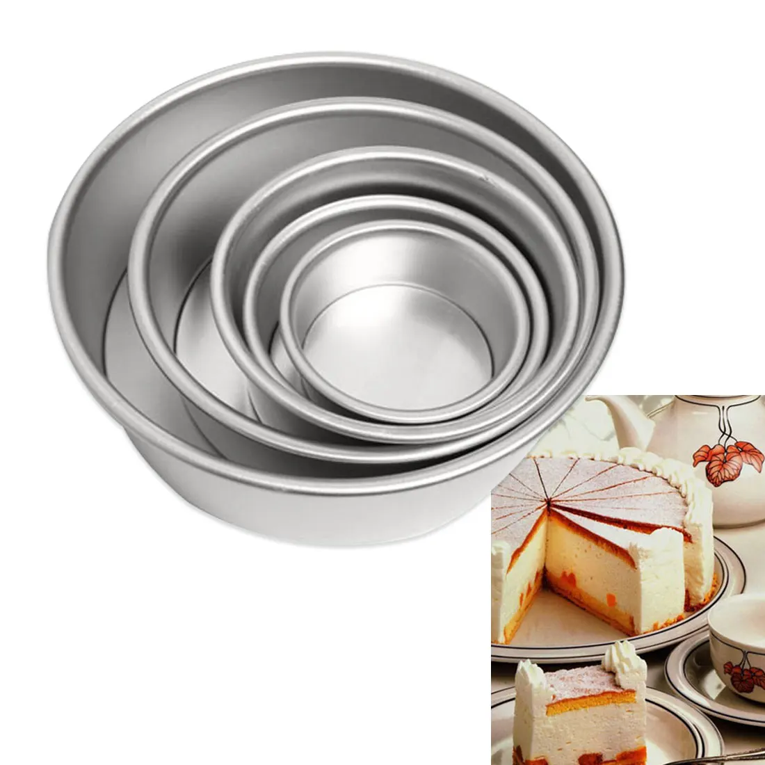 2/4/6/8/10 Inch Aluminum Alloy Round Cake Mould Chiffon Cake Baking Pan Pudding Cheesecake Mold Set Baking Mould
2/4/6/8/10 Inch Aluminum Alloy Round Cake Mould Chiffon Cake Baking Pan Pudding Cheesecake Mold Set Baking Mould