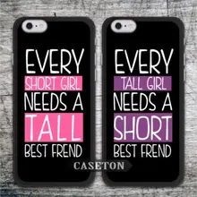 Best Friend Tall And Short Girl Case For iPhone 7 6 6s Plus 5 5s SE 5c 4 4s and For iPod 5 Worldwide Free Shipping