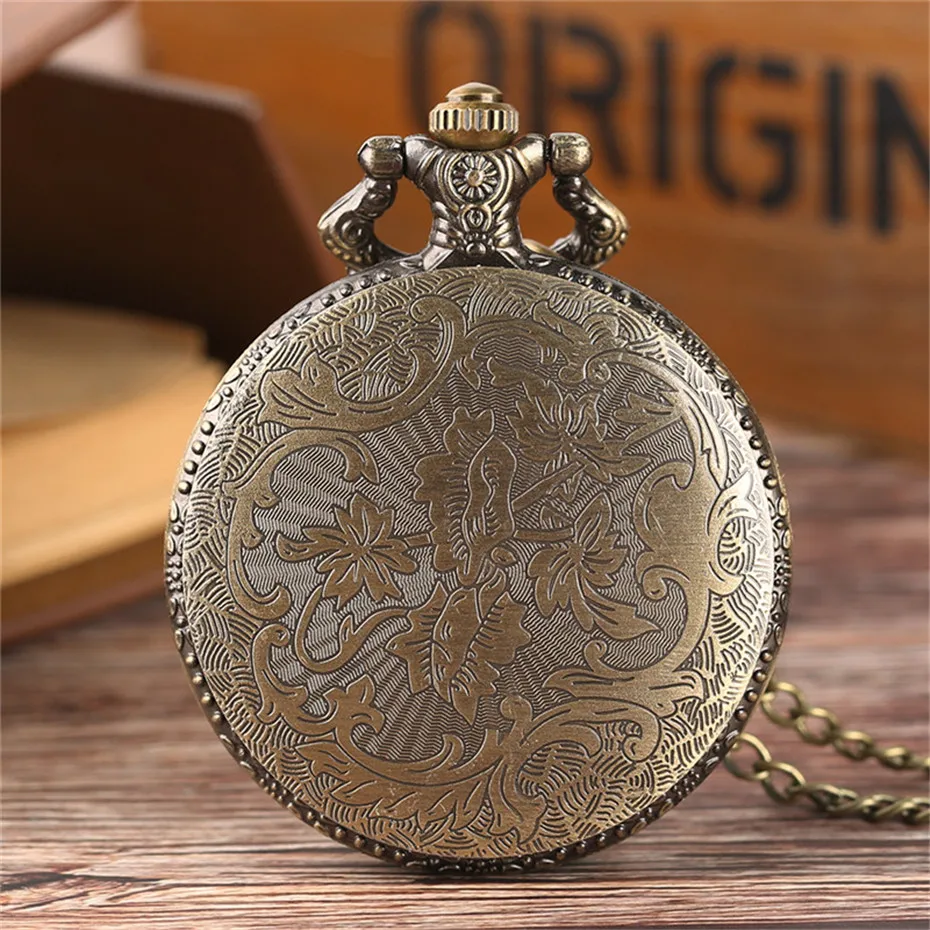Classical Bronze Soviet Communist Party Emblem Theme Quartz Pocket Watches Necklace Pendant Women Men Children Clock Gifts (9)