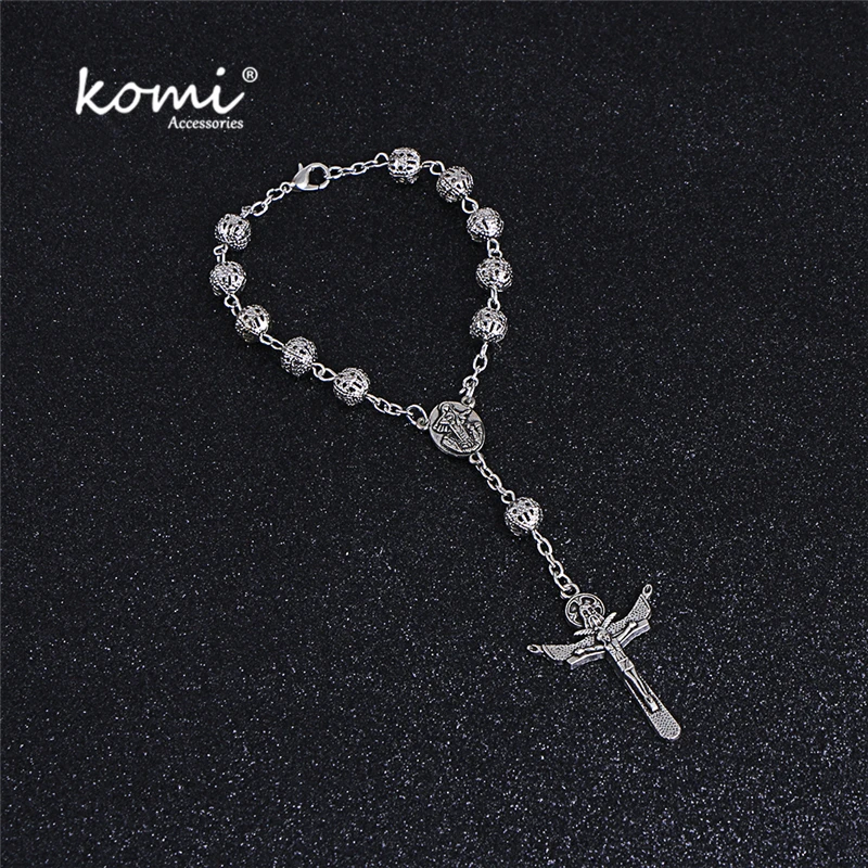 Komi 8mm Hollow Out Catholic Short Rosary Beads Bracelets Cross Pendant Women Men Beaded Bracelet Religious Jewelry
Komi 8mm Hollow Out Catholic Short Rosary Beads Bracelets Cross Pendant Women Men Beaded Bracelet Religious Jewelry