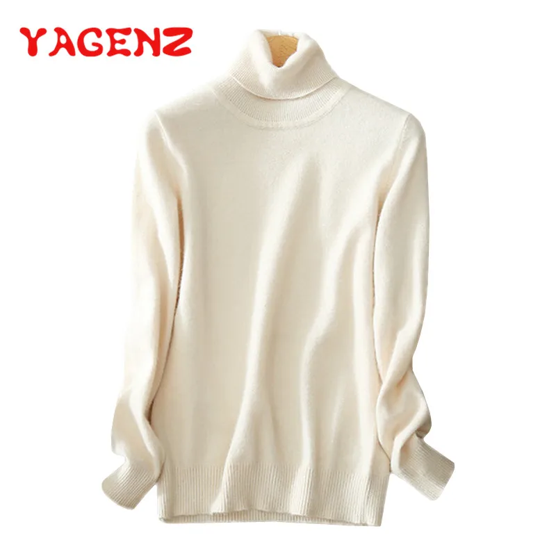 YAGENZ 100% Pure Sweater Women Pullover Autumn And Winter White Sweater Turtleneck Long sleeve Warm Knitted Sweaters Female 255
YAGENZ 100% Pure Sweater Women Pullover Autumn And Winter White Sweater Turtleneck Long sleeve Warm Knitted Sweaters Female 255