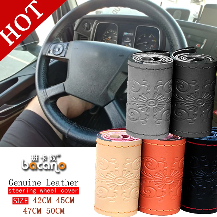 BACANO Genuine Leather 42/45/47/50 CM Bus Truck Car Steering Wheel Cover For SCANIA TATRA Volvo Mack Renault DAF Koprivece Iveco
BACANO Genuine Leather 42/45/47/50 CM Bus Truck Car Steering Wheel Cover For SCANIA TATRA Volvo Mack Renault DAF Koprivece Iveco