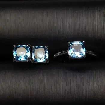 Fidelity Natural 6mm blue topaz s925 sterling silver simple fashion fine jewelry sets for women natural gemstone ring earring
Fidelity Natural 6mm blue topaz s925 sterling silver simple fashion fine jewelry sets for women natural gemstone ring earring