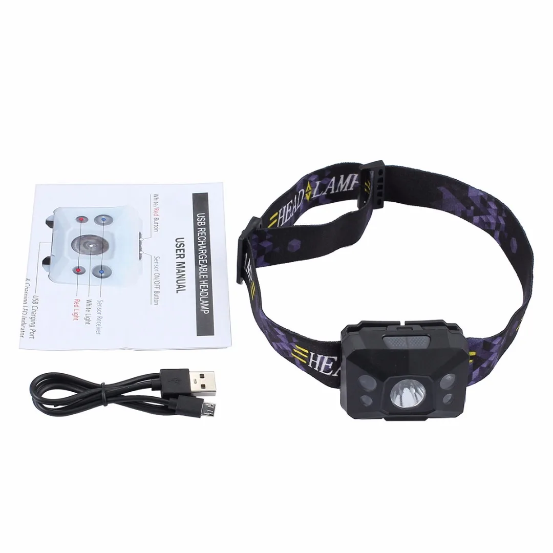 Super Bright LED Rechargeable USB Sensor Induction Headlight Running Camping Hiking Mini Headlamp With User Manual USB Cable
Super Bright LED Rechargeable USB Sensor Induction Headlight Running Camping Hiking Mini Headlamp With User Manual USB Cable
