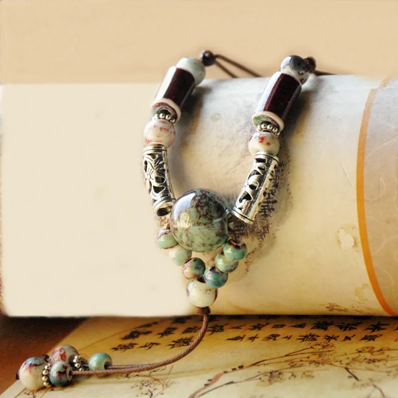 Fashion jingdezhen Ceramic Bead Long Necklace For Women Adjustable Wax Rope Sweater Long Necklace For Women Girl's Gift
Fashion jingdezhen Ceramic Bead Long Necklace For Women Adjustable Wax Rope Sweater Long Necklace For Women Girl's Gift