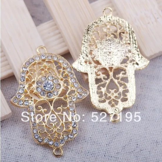 Clear Crystal Rhinestone Hand Hamsa Filligree Bracelet Connector Charm Evil Eye Beads For Making Bracelet Jewelry Findings
Clear Crystal Rhinestone Hand Hamsa Filligree Bracelet Connector Charm Evil Eye Beads For Making Bracelet Jewelry Findings