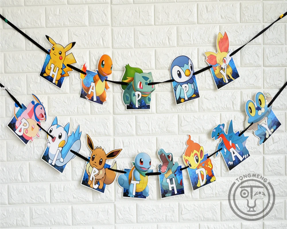 Anime Pokemon-Go Pikachu Banners Happy Birthday Party Decorations Kids Favors Pennant Event For Baby Shower decoration Supplies
Anime Pokemon-Go Pikachu Banners Happy Birthday Party Decorations Kids Favors Pennant Event For Baby Shower decoration Supplies