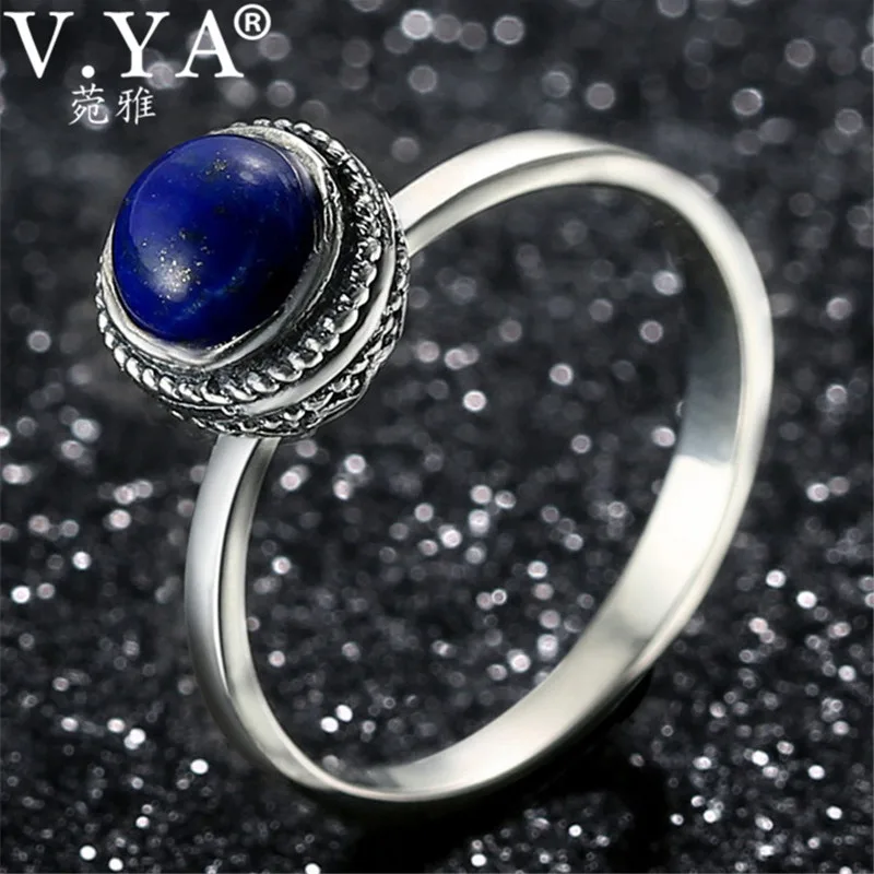 V.YA Vintage Style Natural Stone Lapis Lazuli Rings for Women Jewelry Real Pure 925 Sterling Silver Flower Finger Ring Best Gift
V.YA Vintage Style Natural Stone Lapis Lazuli Rings for Women Jewelry Real Pure 925 Sterling Silver Flower Finger Ring Best Gift