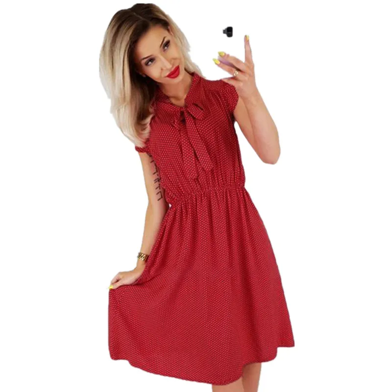 Sleeveless Ruffles Women Vintage A-Line Dresses 2019 New Summer Dot Print Loose Casual Dress Femme V-Neck Bow Knee-Length Dress
Sleeveless Ruffles Women Vintage A-Line Dresses 2019 New Summer Dot Print Loose Casual Dress Femme V-Neck Bow Knee-Length Dress