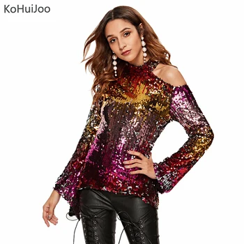 KoHuiJoo Ladies Runway Blouses Fashion High Quality Designer Patchwork Long Sleeve Off Shoulder Sexy Sequin Shirt Women
KoHuiJoo Ladies Runway Blouses Fashion High Quality Designer Patchwork Long Sleeve Off Shoulder Sexy Sequin Shirt Women