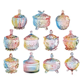 European style Colorful Glass Candy tank Spices Storage Box Sugar Bowl Glass Jars And Lids Storage Jewelry Box
European style Colorful Glass Candy tank Spices Storage Box Sugar Bowl Glass Jars And Lids Storage Jewelry Box