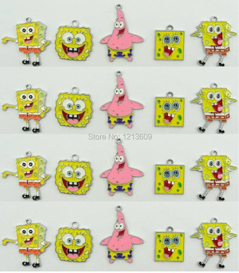 New 100 Pcs/lot Spongebob Metal Pendants Necklace/Earring Pendants Charms Findings DIY Party Favor Gifts
New 100 Pcs/lot Spongebob Metal Pendants Necklace/Earring Pendants Charms Findings DIY Party Favor Gifts