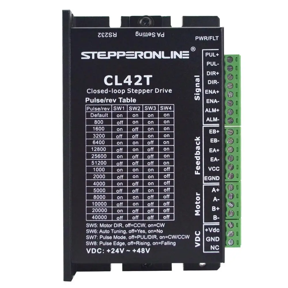 Nema17 Closed Loop Stepper Driver 0-3.0A 24-48VDC Stepper Motor Driver CNC Controller for Nema 11,14,17 Stepper Motor CL42T
Nema17 Closed Loop Stepper Driver 0-3.0A 24-48VDC Stepper Motor Driver CNC Controller for Nema 11,14,17 Stepper Motor CL42T