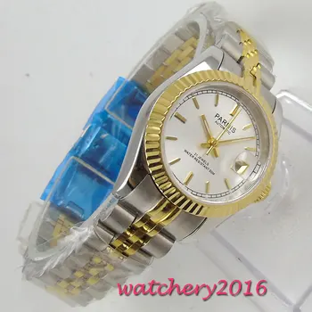 26mm PARNIS White Dial Deployment Sapphire Glass Date Stainless steel Case Luxury Brand Miyota Automatic Movement men's Watch
26mm PARNIS White Dial Deployment Sapphire Glass Date Stainless steel Case Luxury Brand Miyota Automatic Movement men's Watch