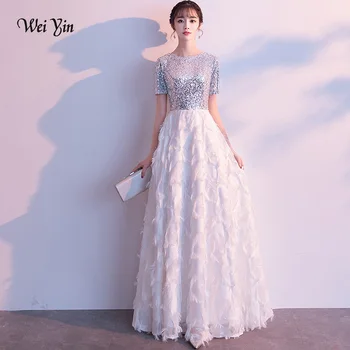 weiyin 2020 Short Sleeve Lace Long Evening Dresses White Sequin Formal Party Gown For Women Party Dress Robe de Soiree WY1101
weiyin 2020 Short Sleeve Lace Long Evening Dresses White Sequin Formal Party Gown For Women Party Dress Robe de Soiree WY1101