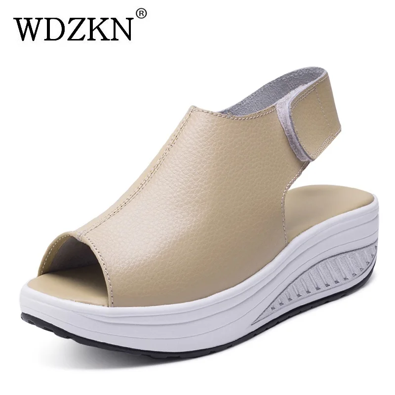 WDZKN Plus Size 42 43 Genuine Leather Women Sandals Open Toe Wedge Platform Gladiator Sandals For Women Summer Shoes Sandalias
WDZKN Plus Size 42 43 Genuine Leather Women Sandals Open Toe Wedge Platform Gladiator Sandals For Women Summer Shoes Sandalias