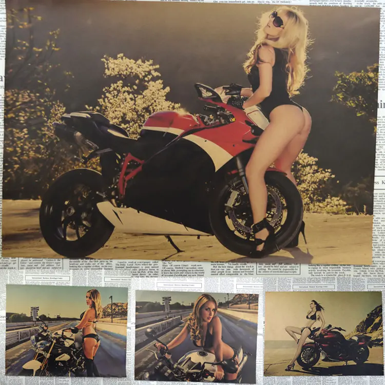 Moto sexy girl kraft paper poster retro nostalgia Bottom decorative painting 30*21CM BAR PUB HOME WALL DECOR
Moto sexy girl kraft paper poster retro nostalgia Bottom decorative painting 30*21CM BAR PUB HOME WALL DECOR