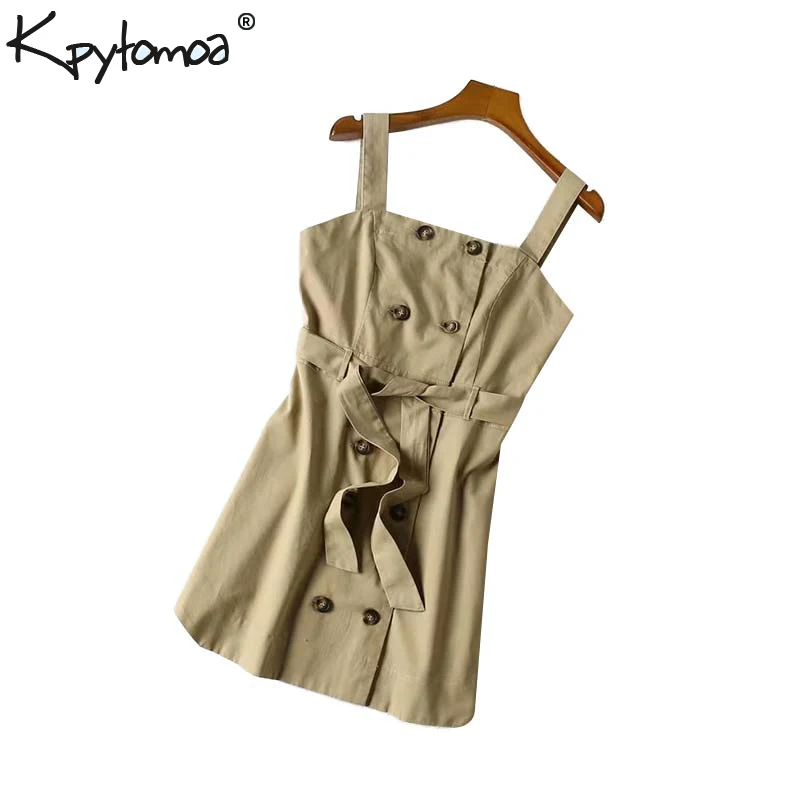 Vintage Stylish Safari Style Double Breasted Mini Dress Women 2019 Fashion Sleeveless With Sashes Dresses Casual Vestidos Mujer
Vintage Stylish Safari Style Double Breasted Mini Dress Women 2019 Fashion Sleeveless With Sashes Dresses Casual Vestidos Mujer