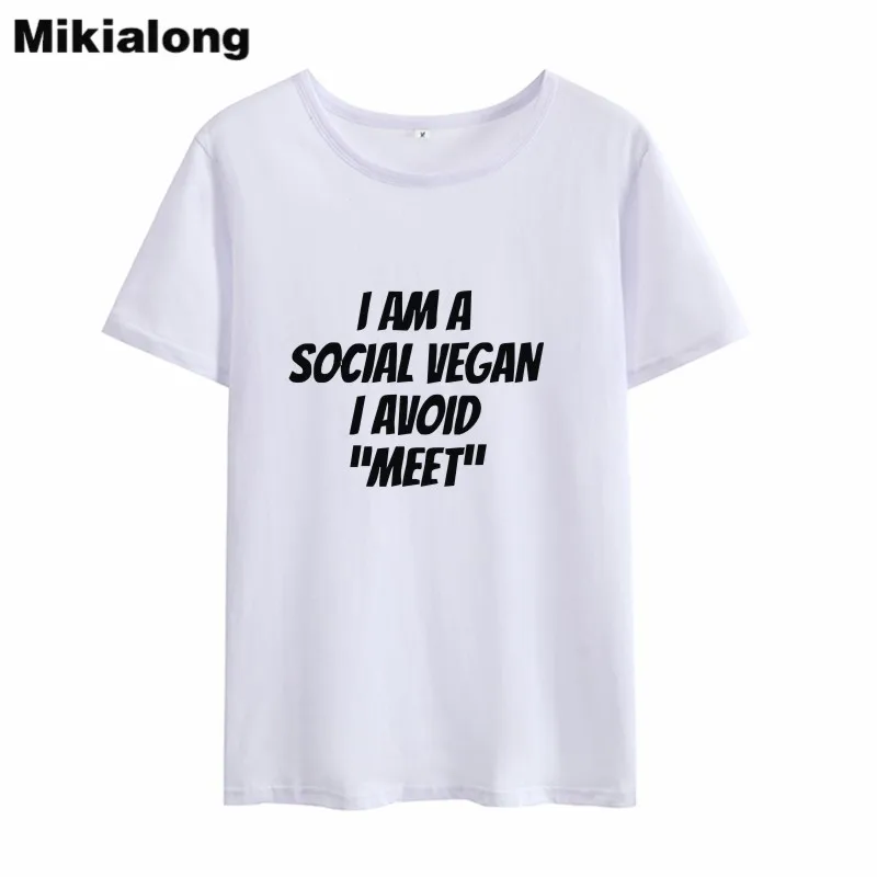 Mrs win I AM A SOCIAL VEGAN I AVOID MEET T Shirt Femme Vegetarianism Tumblr Black White Women Tshirt 100% Cotton Poleras Mujer
Mrs win I AM A SOCIAL VEGAN I AVOID MEET T Shirt Femme Vegetarianism Tumblr Black White Women Tshirt 100% Cotton Poleras Mujer