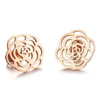 Openwork flower shape lady Rose gold-color titanium steel earrings Girl earrings, no fade Stud earring xiuyuan
Openwork flower shape lady Rose gold-color titanium steel earrings Girl earrings, no fade Stud earring xiuyuan