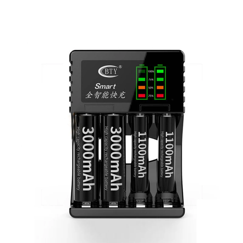 Hot 4 Slots LED Power Display USB Smart Charger For AA AAA 5 Or 7 Number Battery Intelligent Quick Fast Charge Black
Hot 4 Slots LED Power Display USB Smart Charger For AA AAA 5 Or 7 Number Battery Intelligent Quick Fast Charge Black