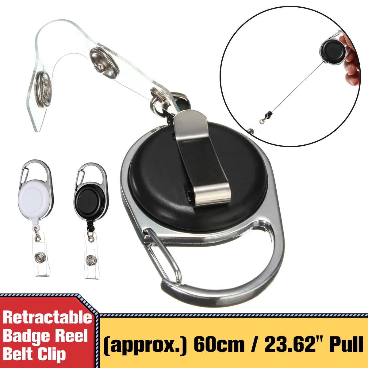 KiWarm Retractable Pull Key Ring Excellent Quality ID Badge Lanyard Name Tag Card Holder Recoil Reel Belt Clip White Black
KiWarm Retractable Pull Key Ring Excellent Quality ID Badge Lanyard Name Tag Card Holder Recoil Reel Belt Clip White Black