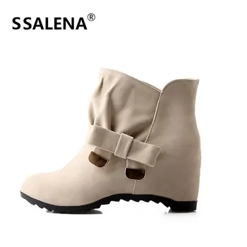 Fashion Women Height Increasing Ankle Boots Female Bowknot Elegant Short Boots Lovely Girls Single Boots Size EU34-43 B2647
Fashion Women Height Increasing Ankle Boots Female Bowknot Elegant Short Boots Lovely Girls Single Boots Size EU34-43 B2647