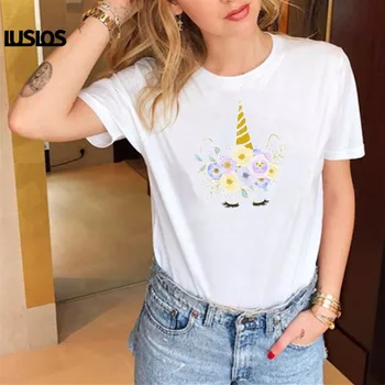 LUSLOS Eyelash Unicorn Floral Unicorn Print Women Summer T Shirt White Casual Super Soft Tshirt Female Short Sleeved HarajukuTee
LUSLOS Eyelash Unicorn Floral Unicorn Print Women Summer T Shirt White Casual Super Soft Tshirt Female Short Sleeved HarajukuTee