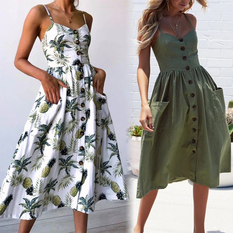 Summer Women Dress 2019 Vintage Sexy Bohemian Floral Tunic Beach Dress Sundress Pocket Red White Dress Striped Female
Summer Women Dress 2019 Vintage Sexy Bohemian Floral Tunic Beach Dress Sundress Pocket Red White Dress Striped Female
