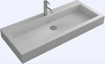 

1200mm Corain Rectangular Wall Hung Vessel Wash Sink Matt Solid Surface Stone Washbasin Pre-drilled hole RS38431