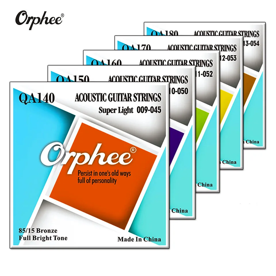Orphee Acoustic Guitar Strings High Quality QA Series Medium Super Light Extra Light 85/15 Bronze Color End-Ball Accessories
Orphee Acoustic Guitar Strings High Quality QA Series Medium Super Light Extra Light 85/15 Bronze Color End-Ball Accessories