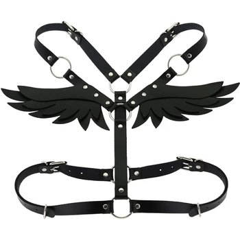 Black Leather Harness With Wings Cage Bra Sexy Lingerie Belt Fetish Punk Goth Body Bondage Adjust Tops Dance Club Rave for Women
Black Leather Harness With Wings Cage Bra Sexy Lingerie Belt Fetish Punk Goth Body Bondage Adjust Tops Dance Club Rave for Women