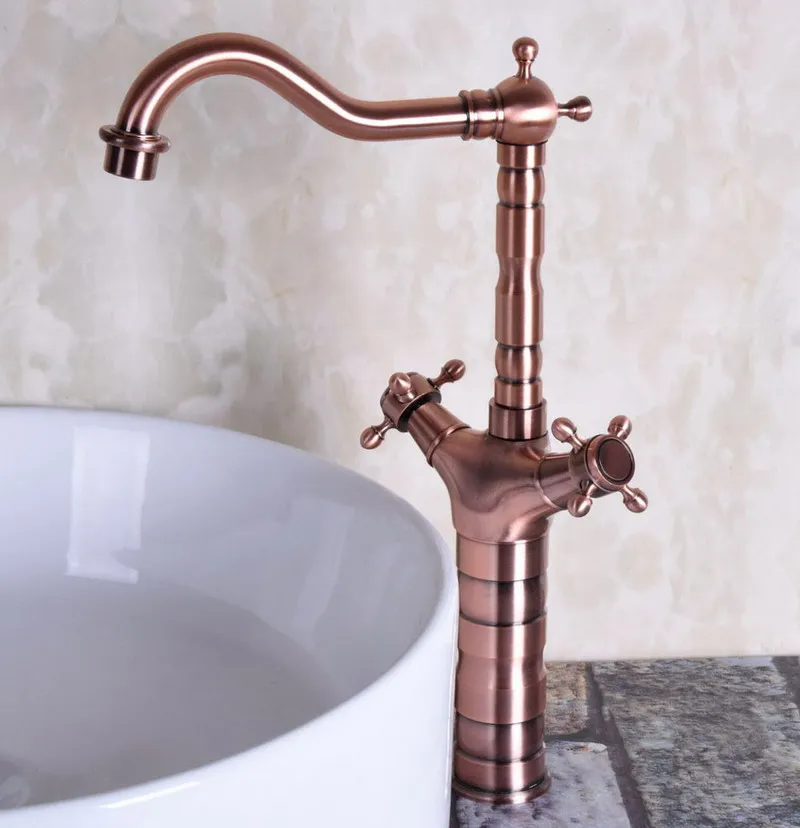 Vintage Red Copper Antique Brass Dual Cross Handles Swivel Spout Kitchen Sink Faucet Cold & Hot Mixer Tap anf127
Vintage Red Copper Antique Brass Dual Cross Handles Swivel Spout Kitchen Sink Faucet Cold & Hot Mixer Tap anf127