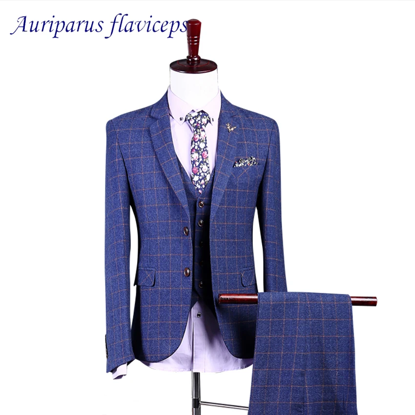 Plaid Suit Plaid Man Blazers for Groom Tuxedos Check Groomsman Suit Blue Tuxedos Custom Made Man Suit (Jacket+pants+vest)
Plaid Suit Plaid Man Blazers for Groom Tuxedos Check Groomsman Suit Blue Tuxedos Custom Made Man Suit (Jacket+pants+vest)