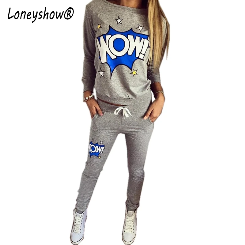 2017 Tracksuit Women 2 Piece Set Letters WOW Printed Long Sleeve Sweatshirt Tops and Long Pants Suit Set Women Sporting Suits
2017 Tracksuit Women 2 Piece Set Letters WOW Printed Long Sleeve Sweatshirt Tops and Long Pants Suit Set Women Sporting Suits